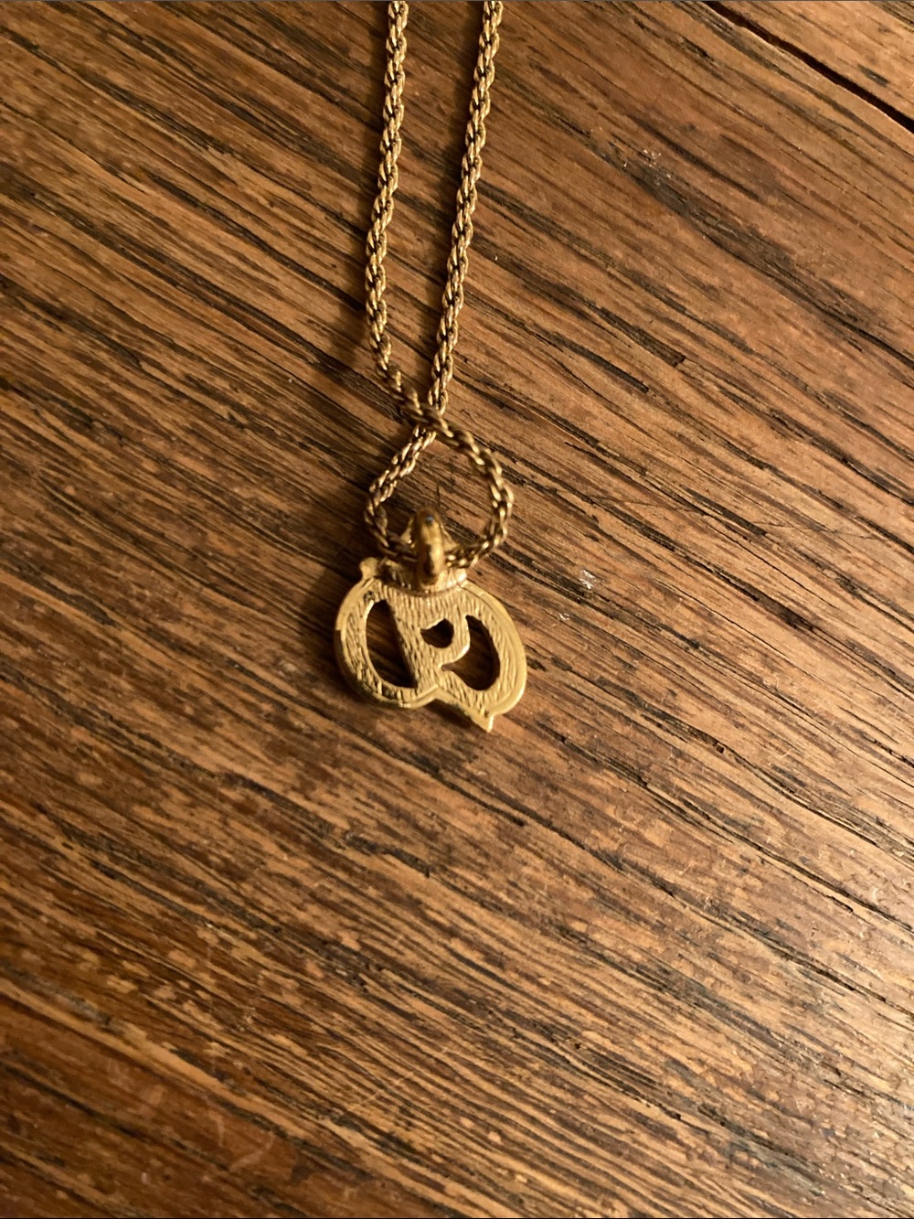 Christian Dior CD Logo Necklace with 3 Crystals/Rhinestones Pendant Vintage - Picture 6 of 6
